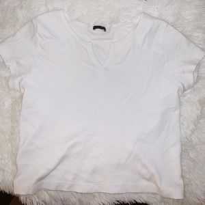 Brandy white cropped tee